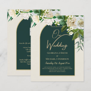 Lámina PRESUPUESTO White Roses Forest Green Winter Weddin