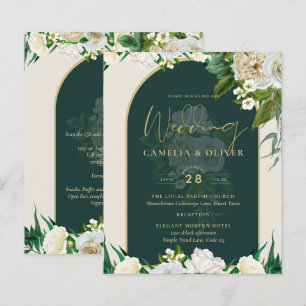 Lámina PRESUPUESTO White Roses Forest Green Winter Weddin
