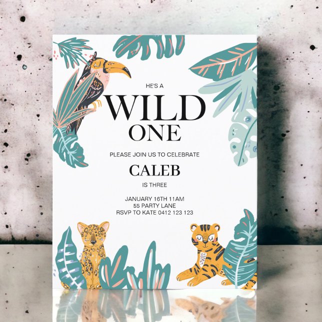 Lámina Presupuesto Wild One Cute Jungle Tema Primer Invit (Subido por el creador)