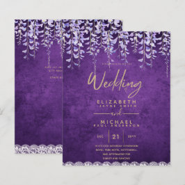 Lámina PRESUPUESTO Wisteria Morple Floral Lace Wedding IN
