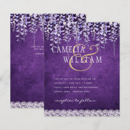 Lámina PRESUPUESTO Wisteria Morple Floral Lace Wedding IN