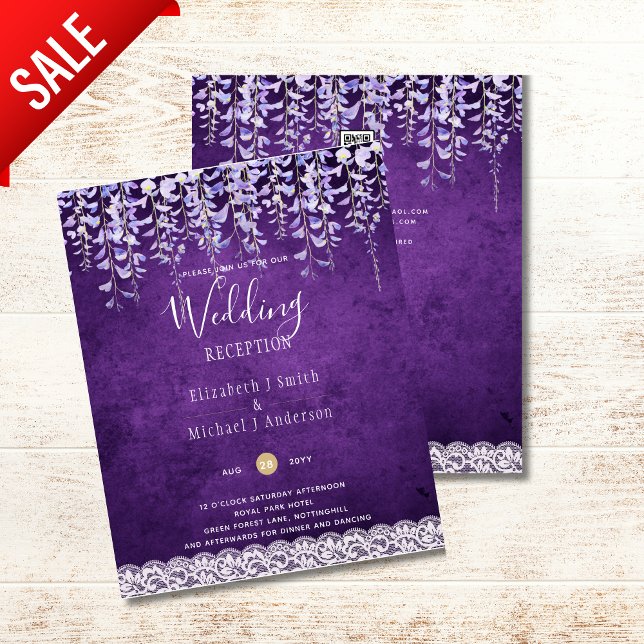 Lámina PRESUPUESTO Wisteria Morple Floral Lace Wedding IN (Subido por el creador)