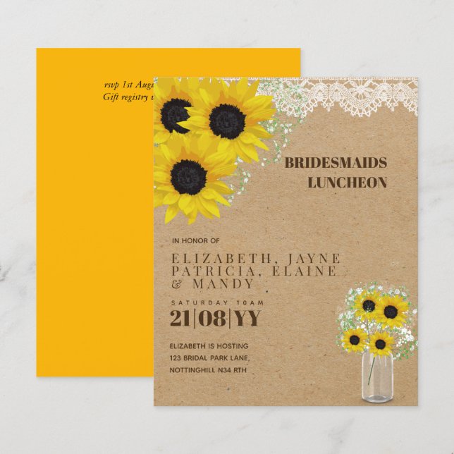 Lámina Presupuestos Bridesmaids Lunchech Brunch Lunch Flo (Anverso / Reverso)