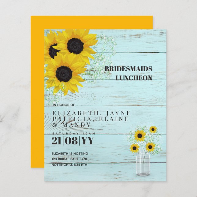 Lámina Presupuestos Bridesmaids Lunchech Brunch Lunch Flo (Anverso / Reverso)