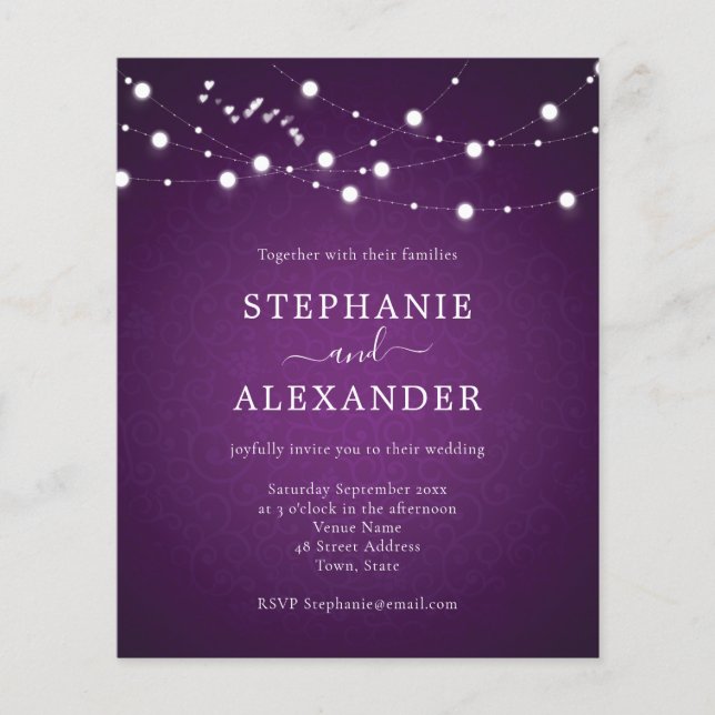 Lámina Presupuestos Cadena Real Ilumina Corazón Boda Púrp (Anverso)