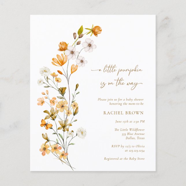 Lámina Presupuestos Caída Flor silvestre Pequeña Calabaza (Anverso)