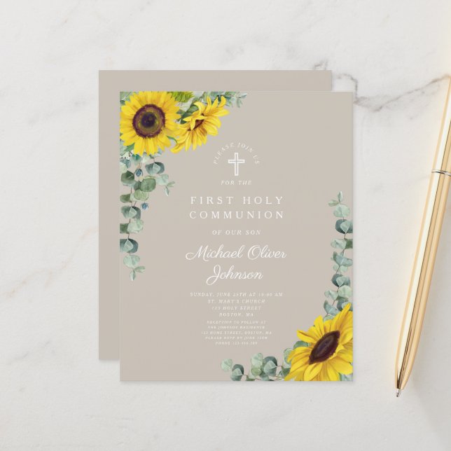 Lámina Presupuestos Eucalyptus Taupe Primera Comunión (Anverso/Reverso In Situ)