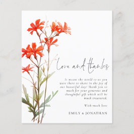 Lámina Presupuestos Flores Rojas 3 foto QR Boda Gracias