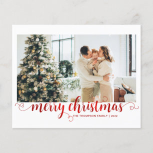 Lámina Presupuestos Rojo Merry Christmas Heart Script Fot