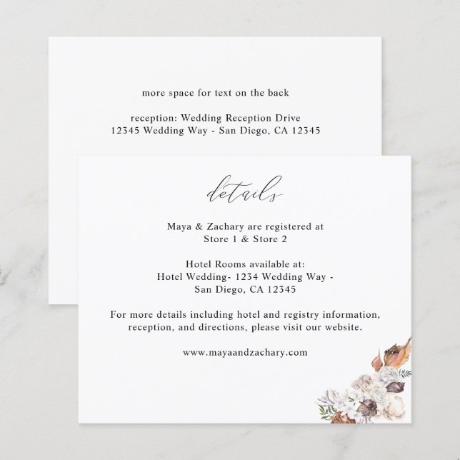 Lámina Presupuestos y detalles de la Floral Blanca (Anverso / Reverso)