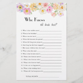 Lámina Primavera Blossom Bridal Shower que conoce el jueg