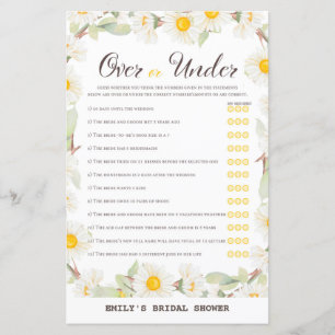 Lámina Primavera Daisy Flower Bridal Shower Game IMPRESIO