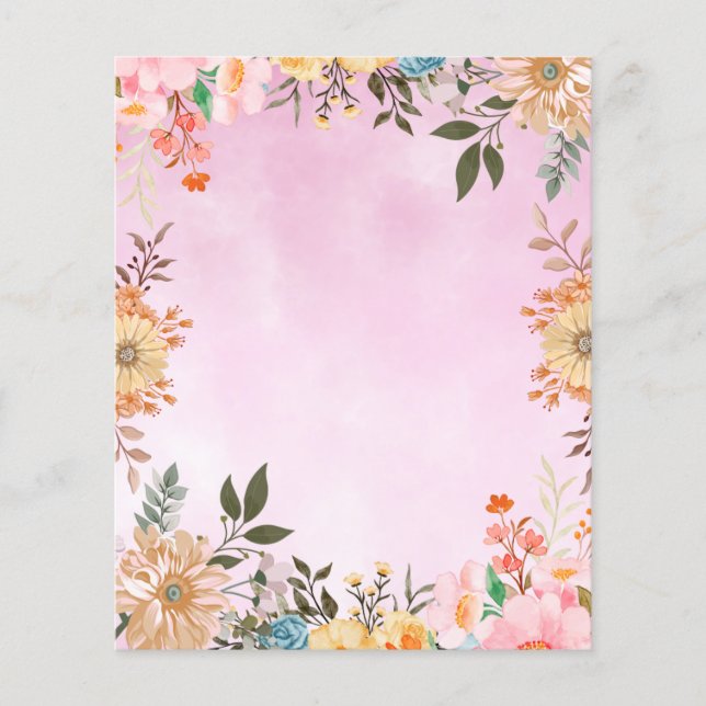 Lámina Primavera floral rosa amarilla (Anverso)