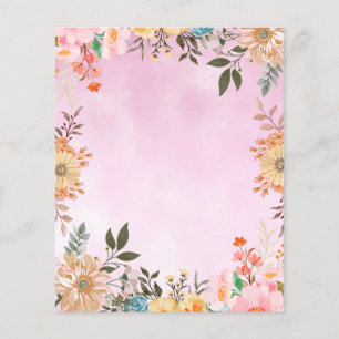 Lámina Primavera floral rosa amarilla