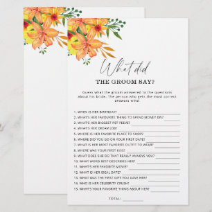 Lámina Primavera ¿Qué dijo el novio del juego de novias?