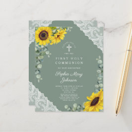 Lámina Primer comunicado del encaje verde girasol presupu