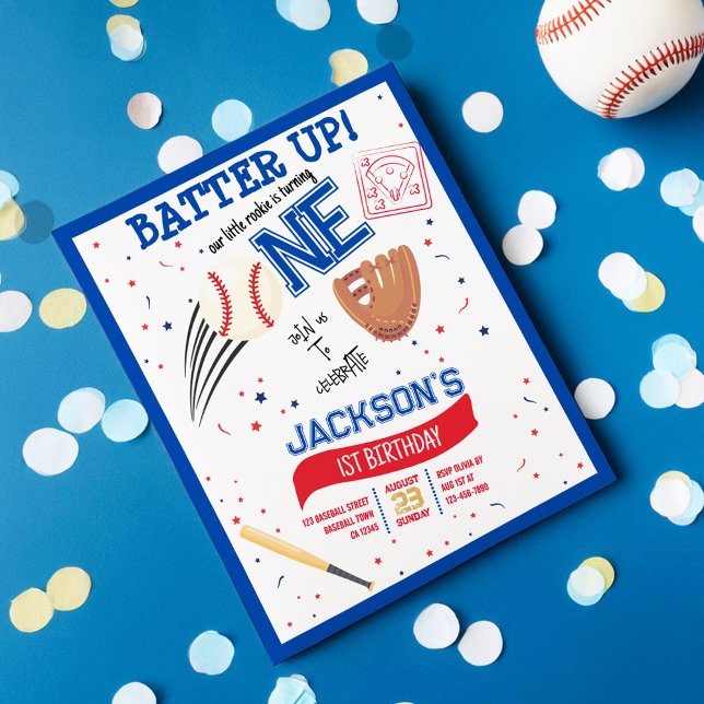 Lámina Primer cumpleaños de Batter Up Rookie Baseball (Subido por el creador)