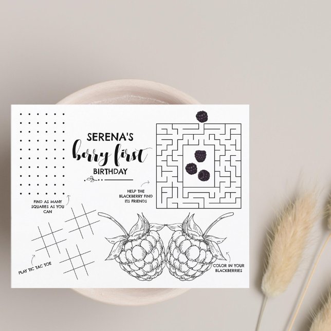 Lámina Primer cumpleaños de Berry | Blackberry de activid (Subido por el creador)