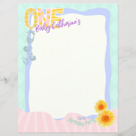 Lámina Primer cumpleaños de Cute Sunflower