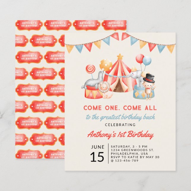 Lámina Primer cumpleaños de la Fiesta del Carnaval del Cí (Anverso / Reverso)