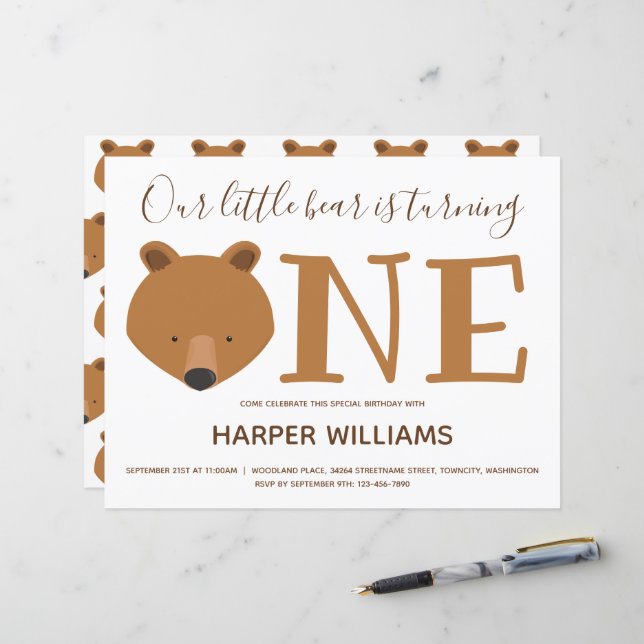 Lámina Primer cumpleaños del oso presupuestario un bebé (Anverso/Reverso In Situ)