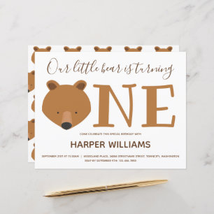 Lámina Primer cumpleaños del oso presupuestario un bebé