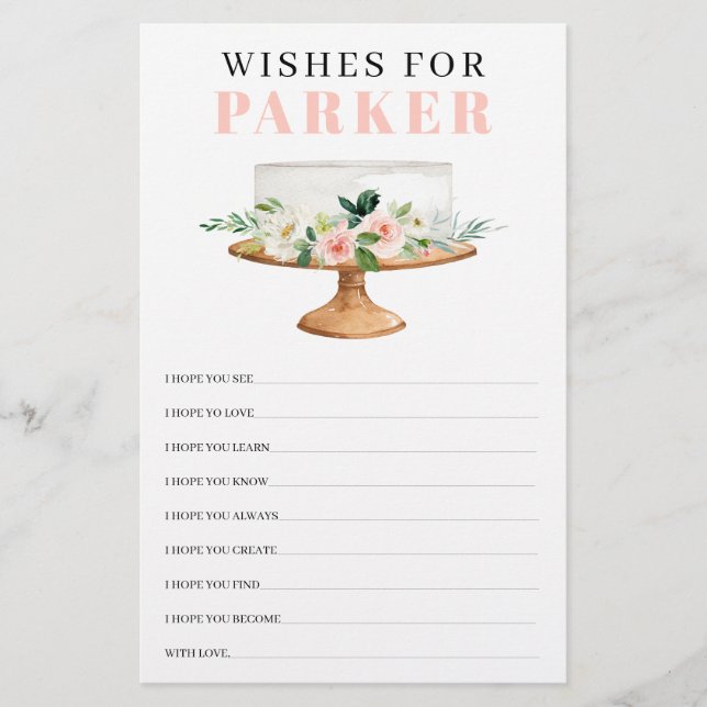 Lámina Primer juego de cumpleaños Chica floral rosa moder (Anverso)