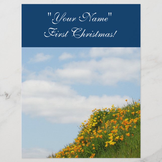 Lámina Primer papel de Scrapbook de Navidad Cielo Azul (Anverso)