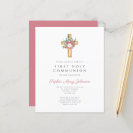 Lámina Primera Comunión del Chica de la Cruz Floral Elega