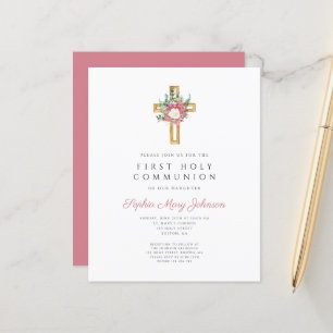 Lámina Primera Comunión del Chica de la Cruz Floral Elega