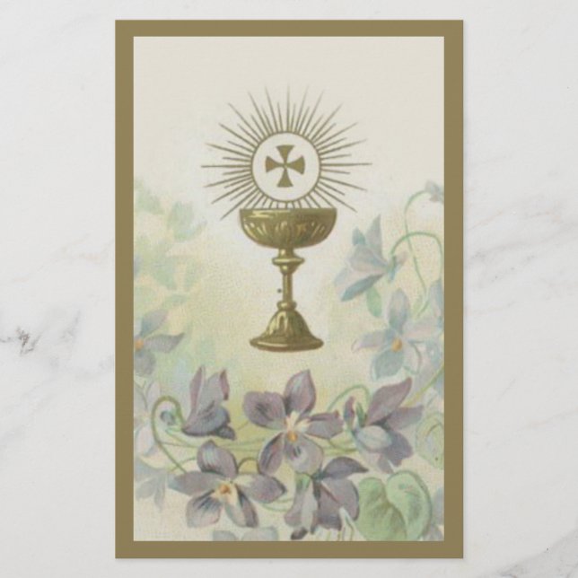 Lámina Primera Comunión Santa Calice Eucaristía Católica (Anverso)