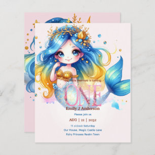 Lámina Primera Cumpleaños De La Sirena Bajo El Mar Cumple