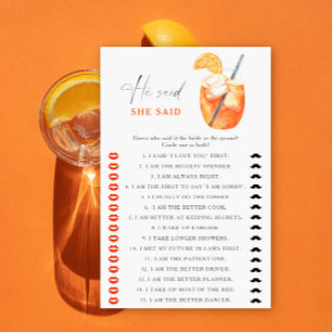 Lámina primera ducha de novia spritz Dijo que el juego