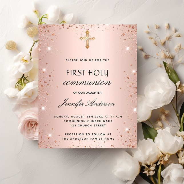 Lámina Primera invitación de rosa de oro de la comunión (Subido por el creador)