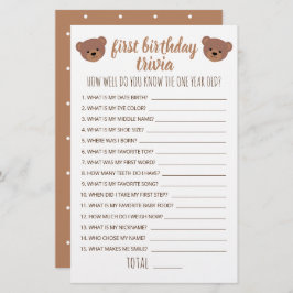 Lámina Primera Trivia de Cumpleaños Cuán Bien Conoce El J