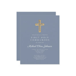 Lámina Primerísima Comunión del niño religioso azul y pol