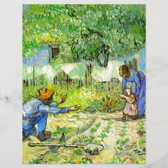Lámina Primeros pasos, 1890 Vincent van Gogh. (Anverso)