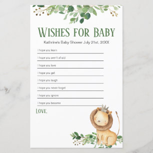 Lámina Prince Lion Greenery Floral Wiers for Baby