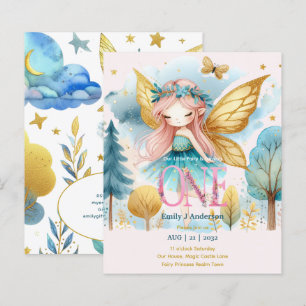 Lámina Princesa de hadas Primer cumpleaños ONE Pink Fairy