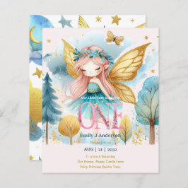 Lámina Princesa de hadas Primer cumpleaños ONE Pink Fairy