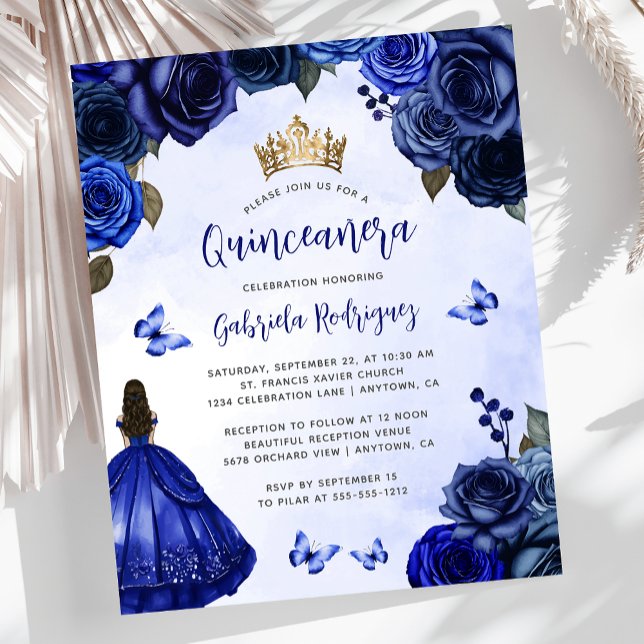 Lámina Princesa Floral Azul Real Quinceañera (Subido por el creador)