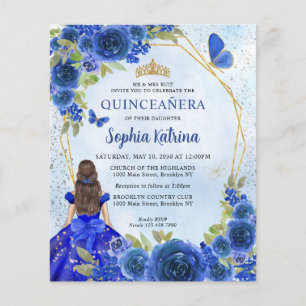 Lámina Princesa floral Blue Gold de la Marina de Presupue