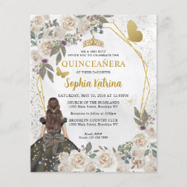 Lámina Princesa Floral de oro negro de Glam Presupuestari