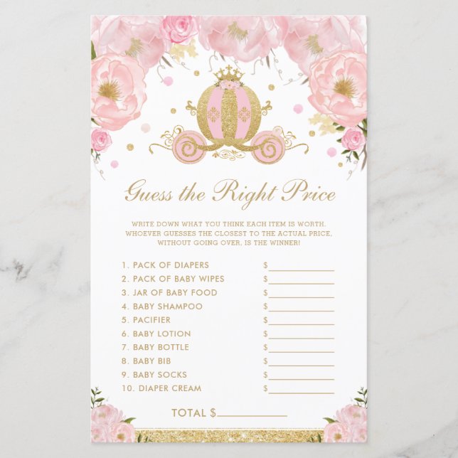 Lámina Princesa Floral de Rubor adivina el juego de los p (Anverso)