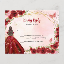 Lámina Princesa Floral Purpurina de Oro Borgoña RSVP