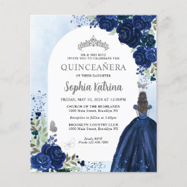 Lámina Princesa Gris Azul Marina Floral Presupuestaria Qu