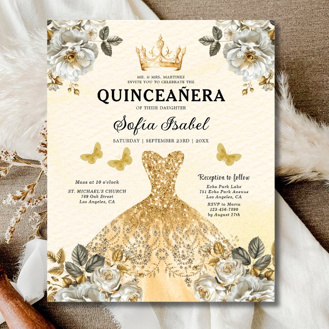 Lámina Princesa Quinceanera de la Mariposa de Oro Floral (Subido por el creador)
