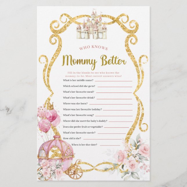 Lámina Princesa Real que conoce a mamá mejores juegos (Anverso)