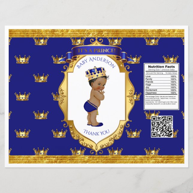 Lámina Príncipe afroamericano azul real bolsa de chips do (Anverso)