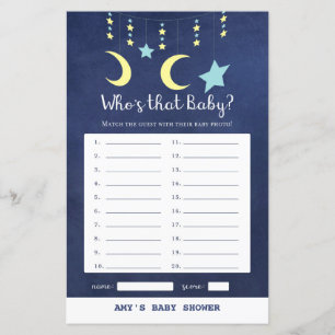 Lámina PRINT Twinkle Twinkle Moon Stars Juego de Baby Sho